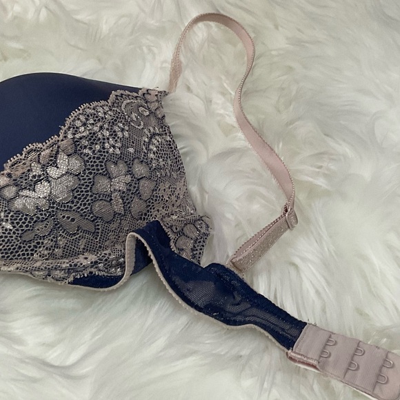 VS PADDED BRA W/LACE--DARK BLUE/PURPLE - Picture 6 of 8